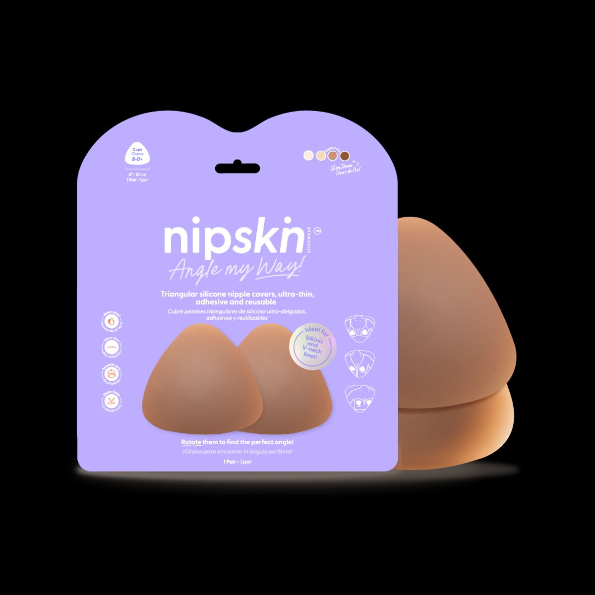 NIPSKIN - Cubre Pezón Triangular de Silicona Reutilizables