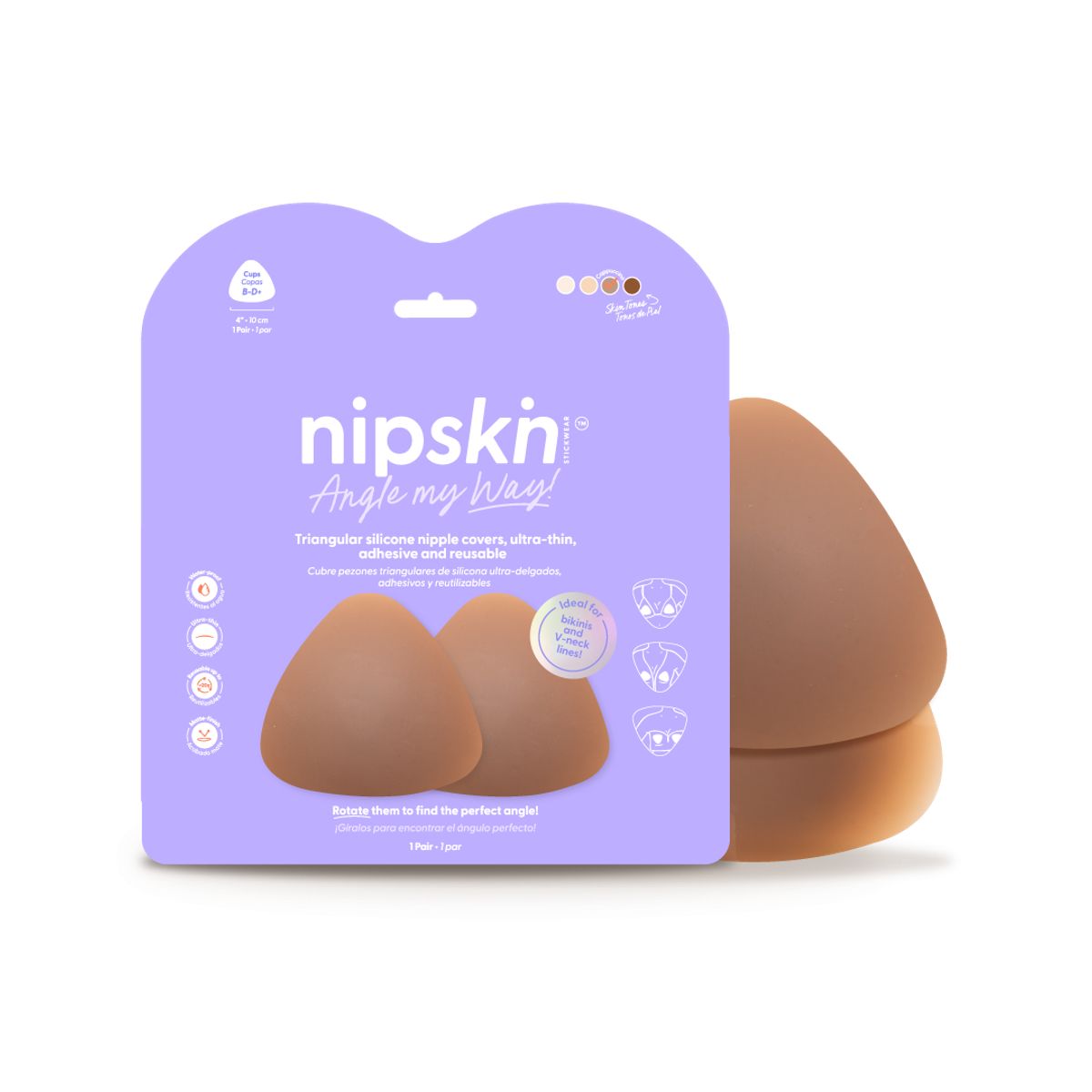 NIPSKIN - Cubre Pezón Triangular de Silicona Reutilizables