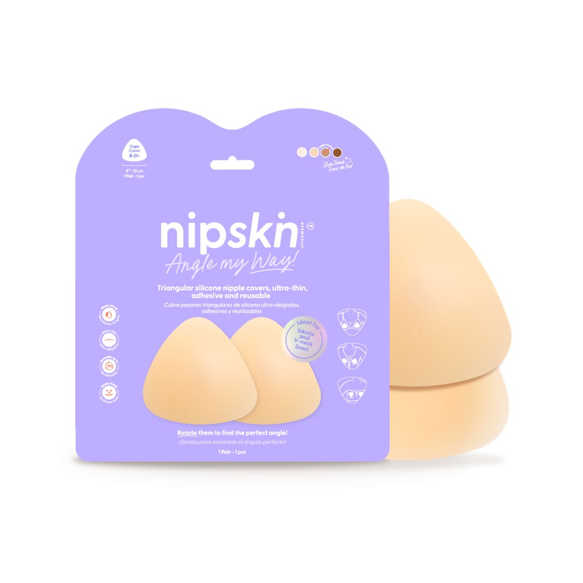 NIPSKIN - Cubre Pezón Triangular de Silicona Reutilizables