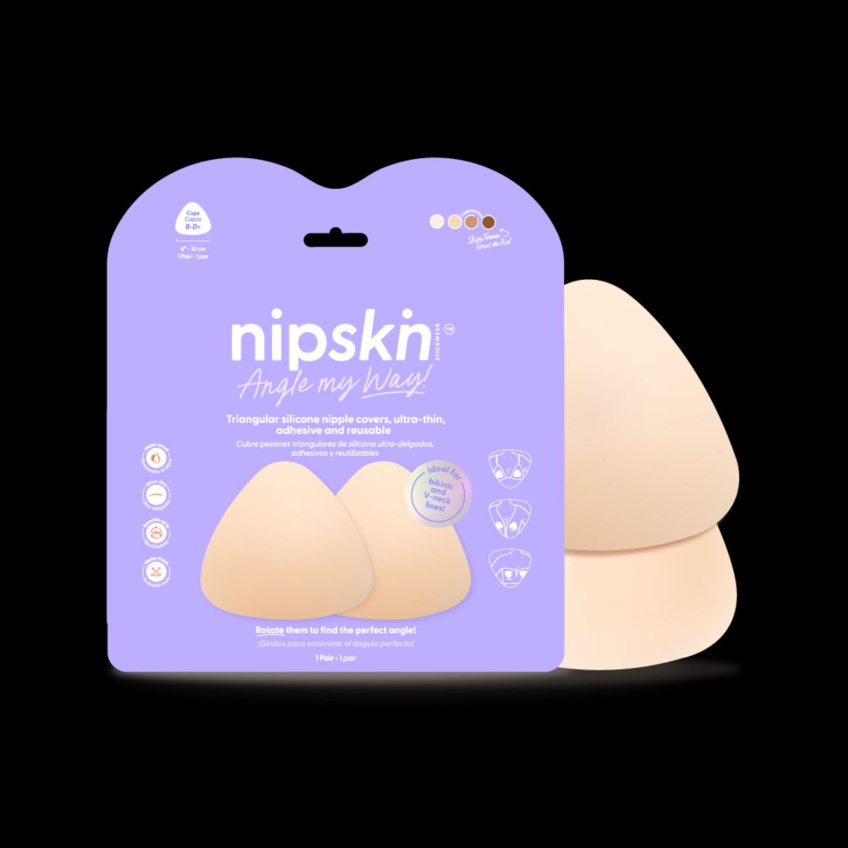 NIPSKIN - Cubre Pezón Triangular de Silicona Reutilizables
