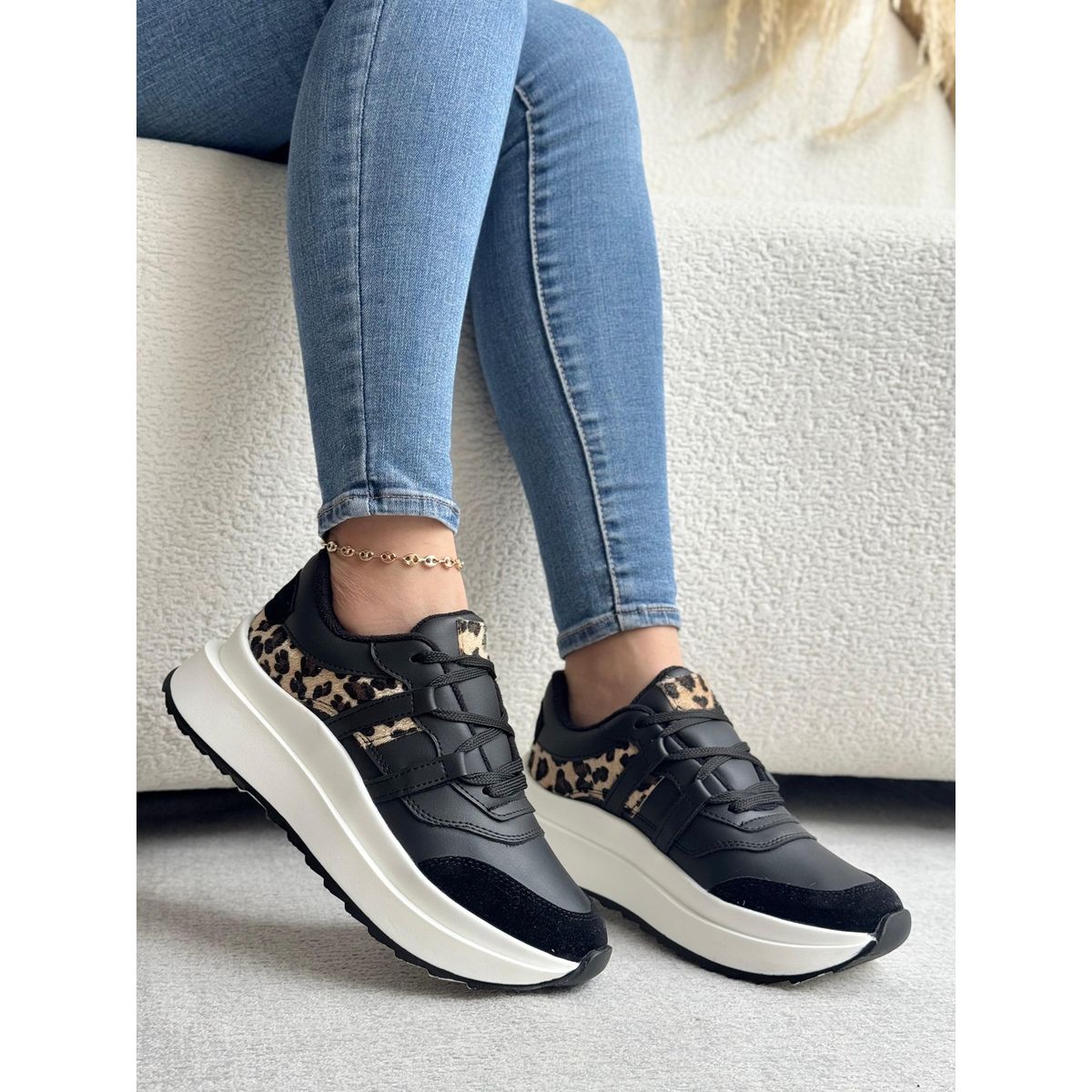 EVEGONZ - Tenis Casual Mujer Calzado Negro Urban Moda