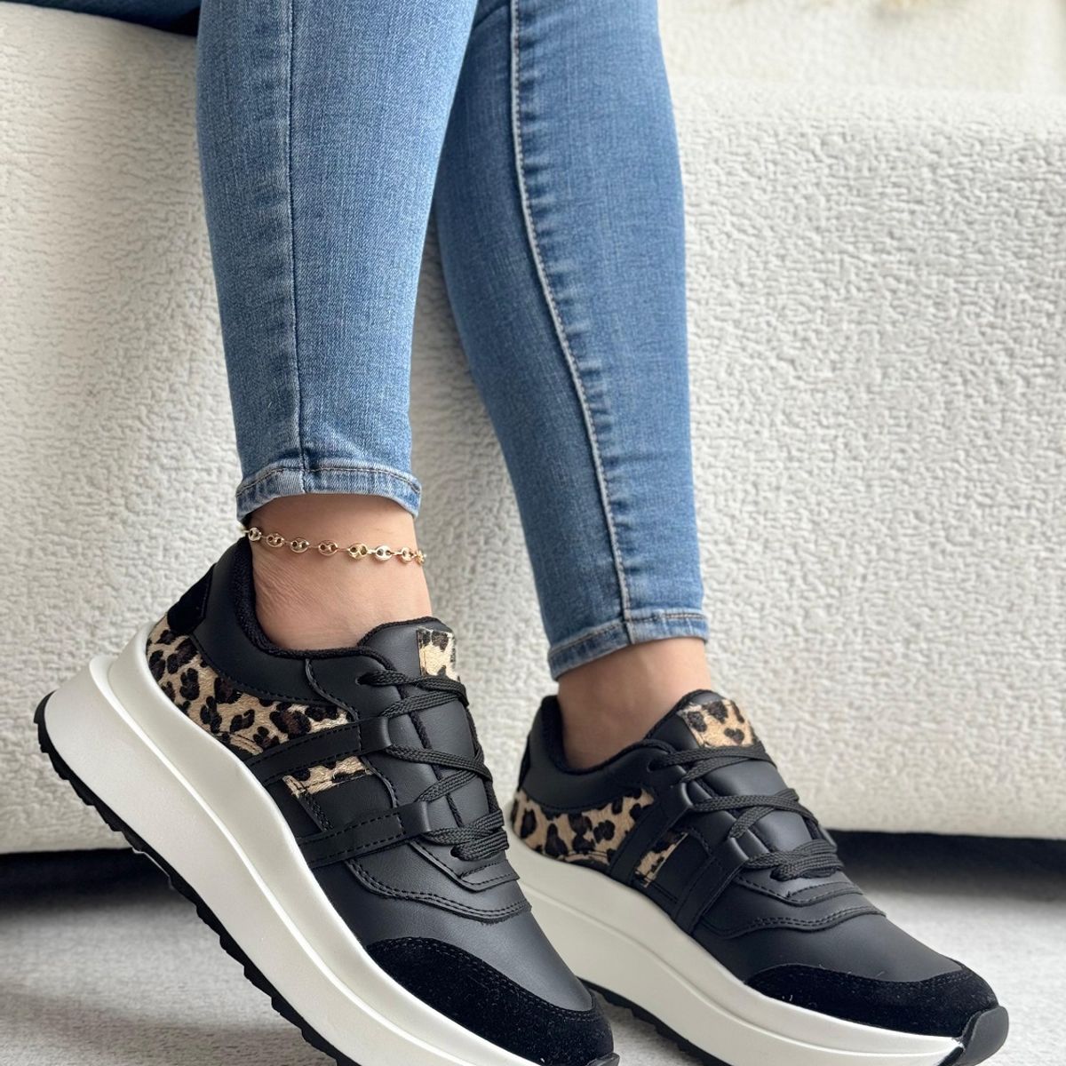 EVEGONZ - Tenis Casual Mujer Calzado Negro Urban Moda