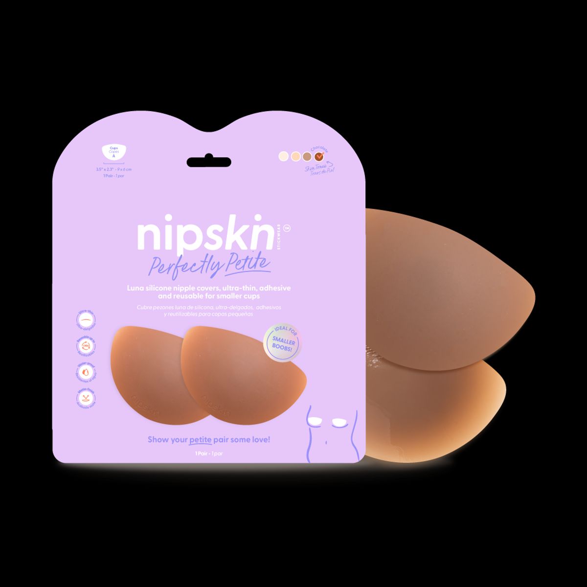 NIPSKIN - Cubre Pezones Luna de Silicona Reutilizables - Para senos pequeños