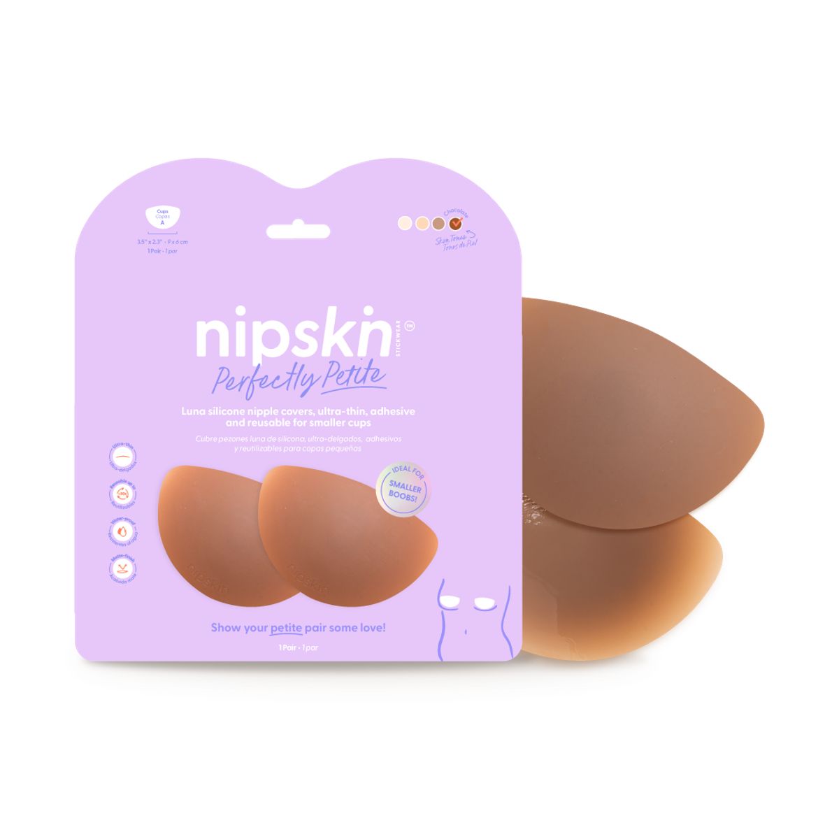 NIPSKIN - Cubre Pezones Luna de Silicona Reutilizables - Para senos pequeños