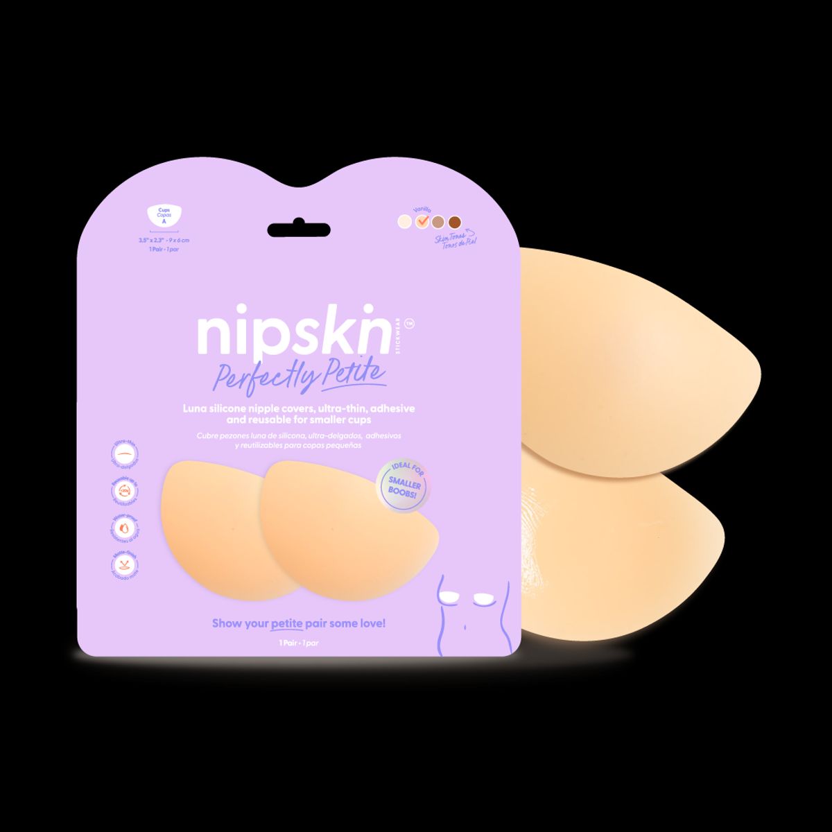 NIPSKIN - Cubre Pezones Luna de Silicona Reutilizables - Para senos pequeños