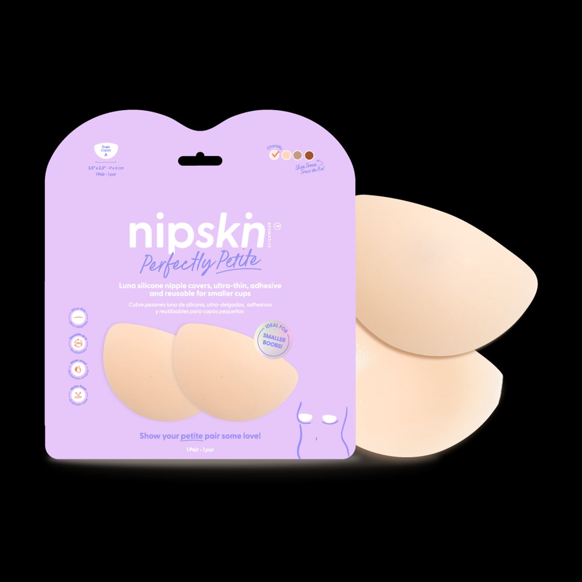 NIPSKIN - Cubre Pezones Luna de Silicona Reutilizables - Para senos pequeños