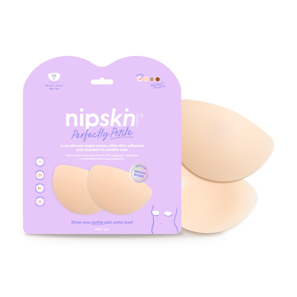NIPSKIN - Cubre Pezones Luna de Silicona Reutilizables - Para senos pequeños