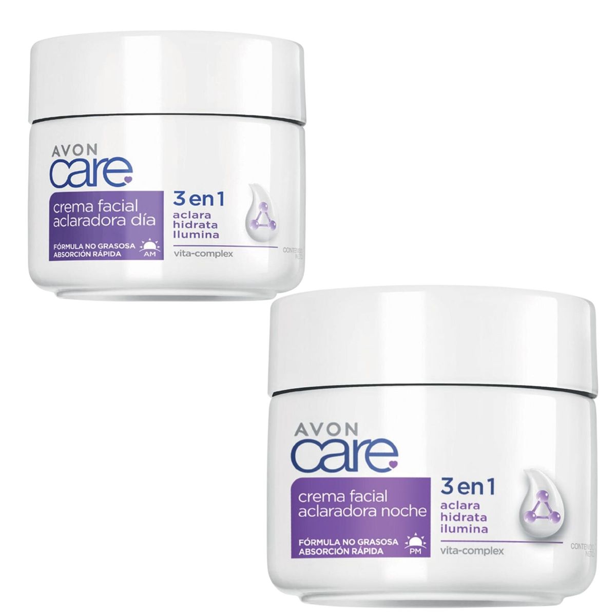 AVON - Crema Facial Aclaradora dia + noche 400 gramos cada una