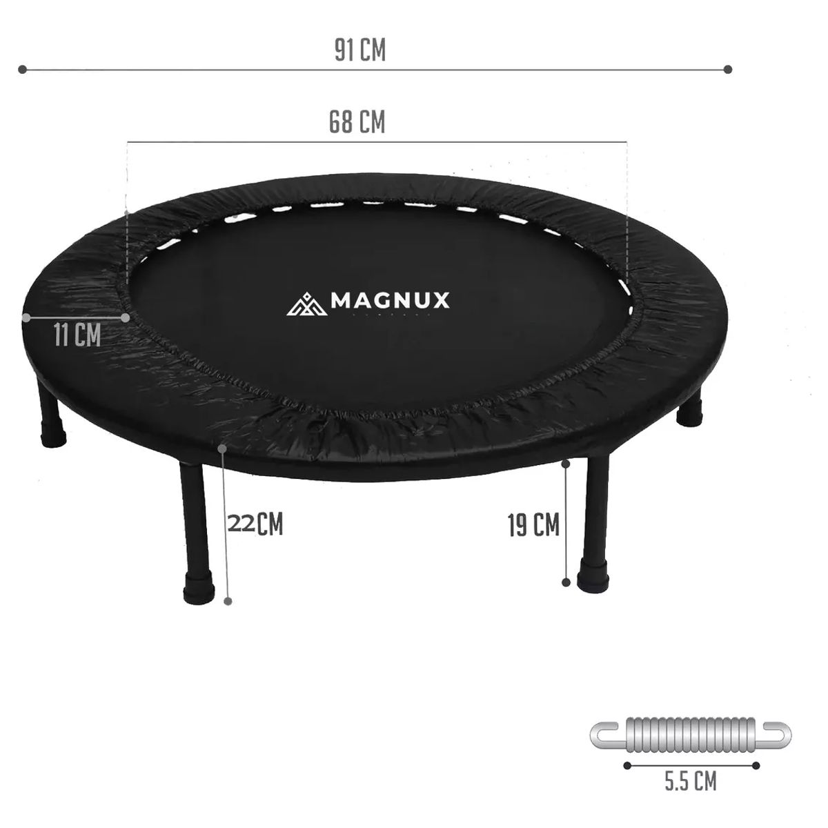 MAGNUX COMPANY - Trampolin Brincolin Aeróbico 91cm MagnuxBlack