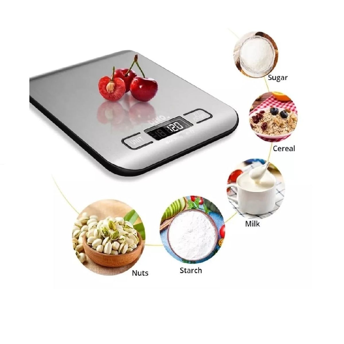 GENERICO - Gramera Digital De Cocina Pesa Báscula Balanza Capacidad máxima 5 kg