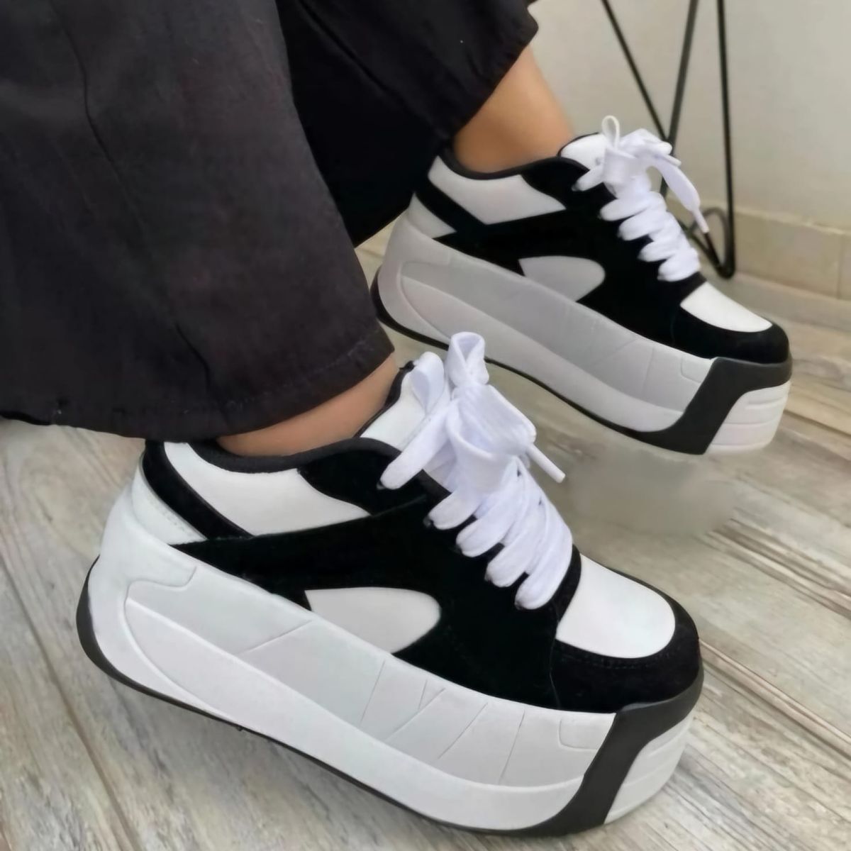 EVEGONZ - Tenis Plataforma Zapato Alto Urbano de Moda