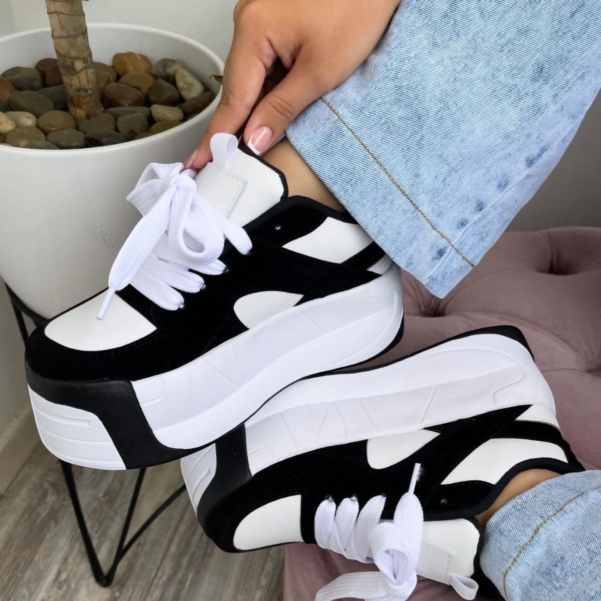 EVEGONZ - Tenis Plataforma Zapato Alto Urbano de Moda