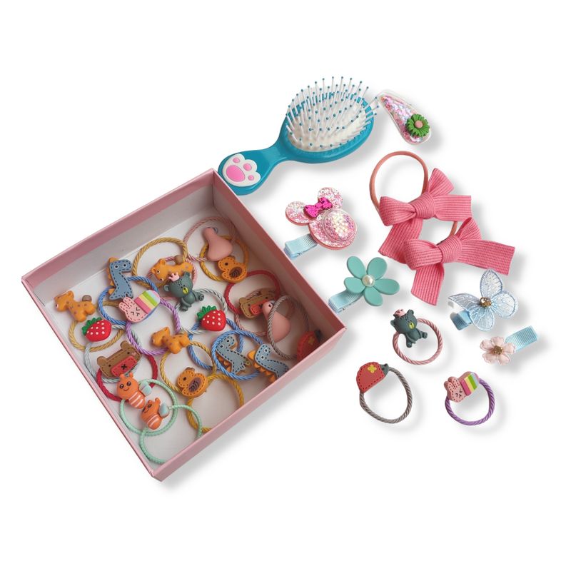GENERICO - Caja Pinza Gancho Moña Niña - Accesorio Cabello - Kit X 28 Azul