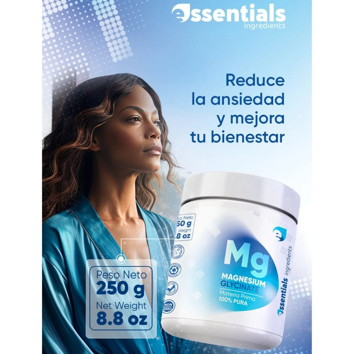 ESSENTIALS - Glicinato de Magnesio polvo 250gr - Essentials