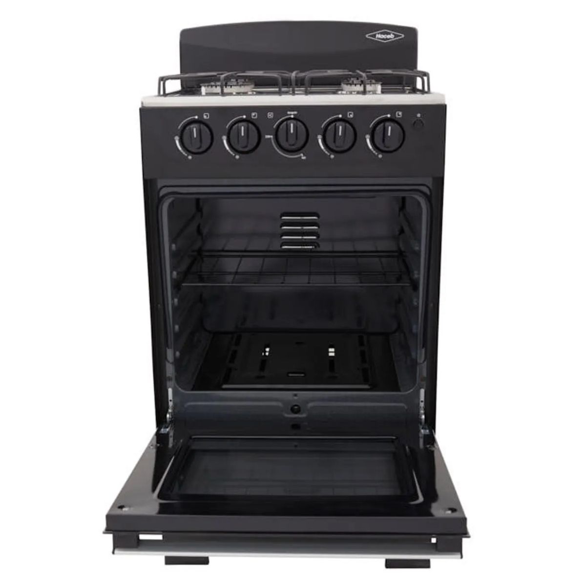 HACEB - Estufa de Piso HACEB 4 Puestos Con Horno  50Torre Negro