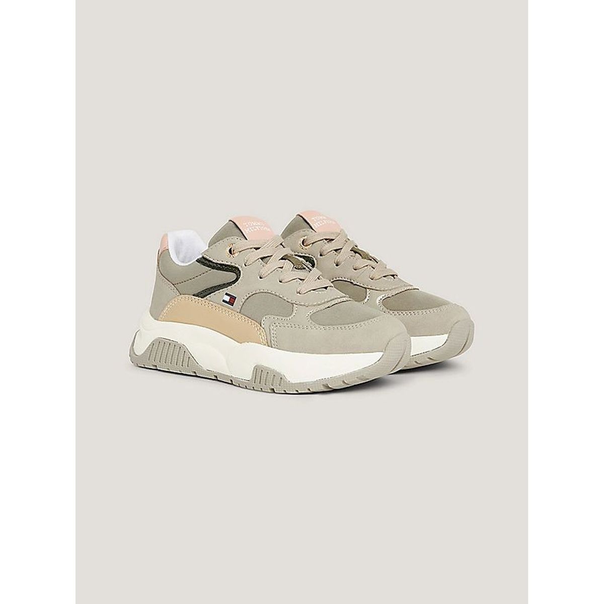 TOMMY HILFIGER - Low De Niña Cut Lace-Up Sneaker Grey/M Tommy Hilfiger