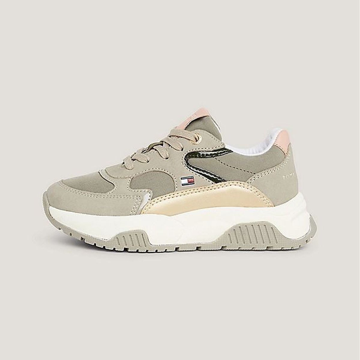 TOMMY HILFIGER - Low De Niña Cut Lace-Up Sneaker Grey/M Tommy Hilfiger