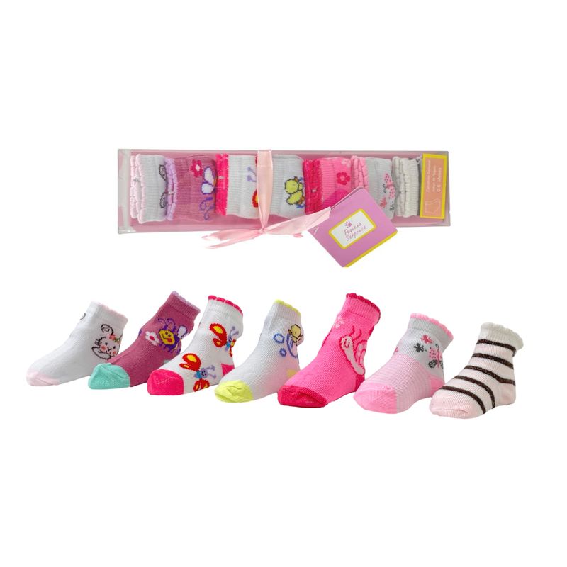 MUNDO BEBE - Medias Para Bebés En Caja Para Niña  X7 Pares_.