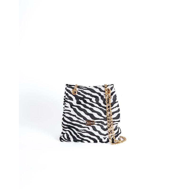 CLAUDIA MORELLI DISEÑOS - Bolso camelia pequeño cebra