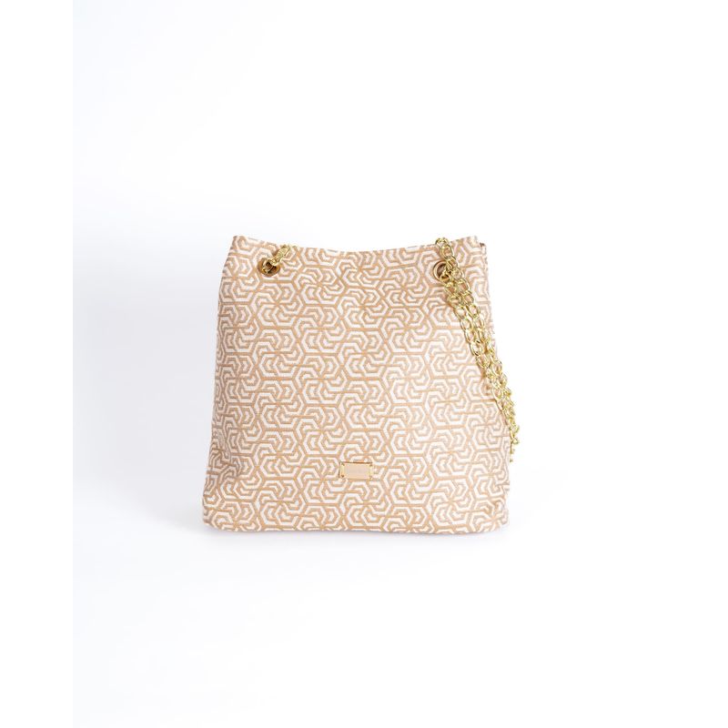 CLAUDIA MORELLI DISEÑOS - Bolso camelia grande beige blanco