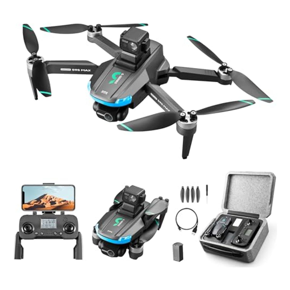 GENERICO - Drone Vuelo Inteligente Plegable Wifi Cámara 1080p Hd Optico.