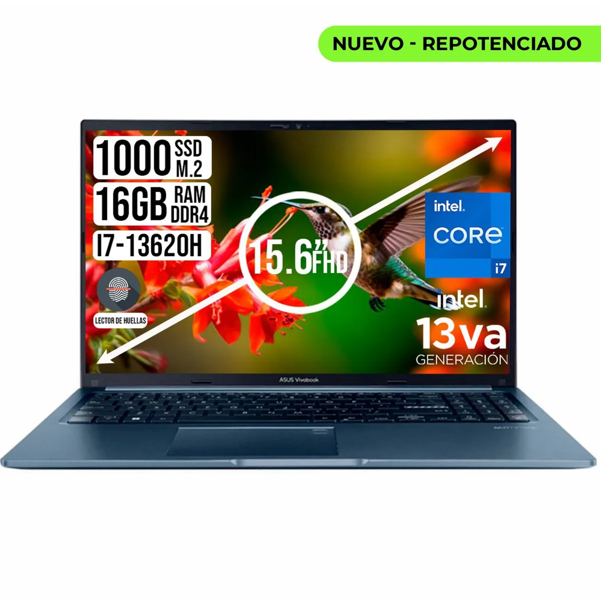 ASUS - PORTATIL ASUS VIVOBOOK INTEL CORE I7-13620H SSD 1TB RAM 16GB 15.6 FHD