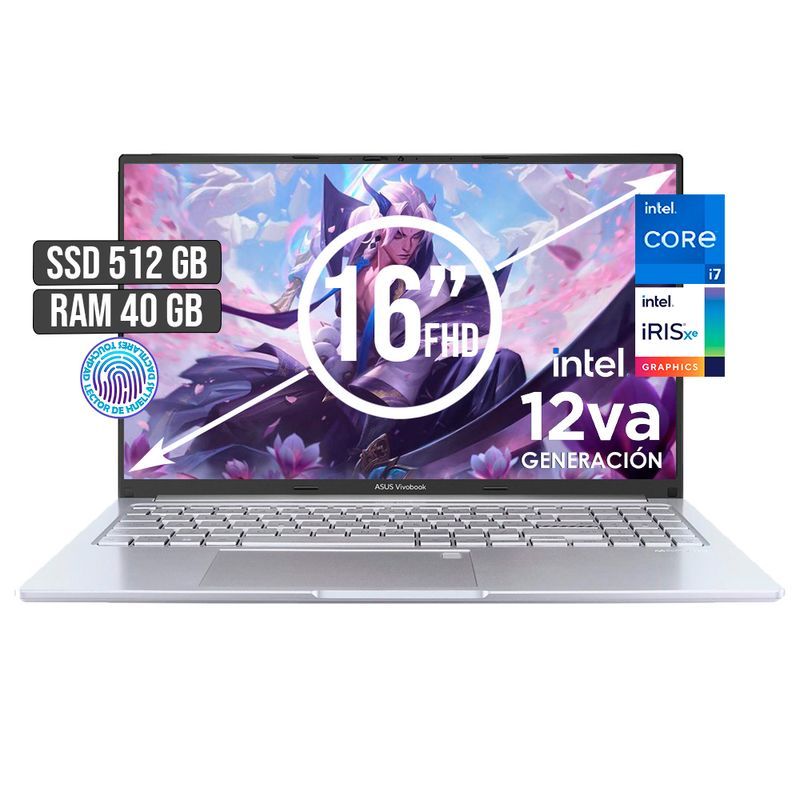ASUS - PORTATIL ASUS VIVOBOOK INTEL CORE I7-13620H SSD 512GB RAM 48GB LED 16 FULL HD