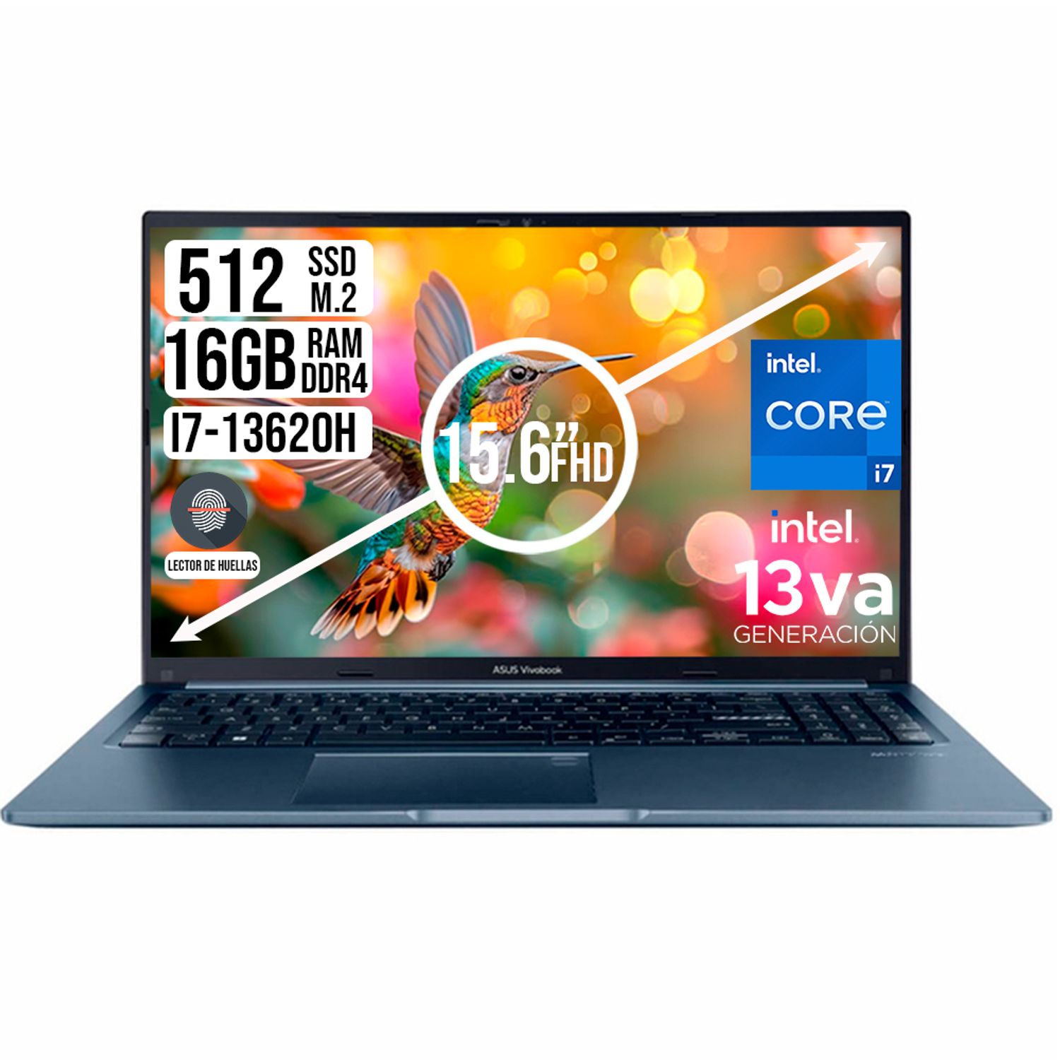 Portátil ASUS VivoBook Intel Core i7-13620H 16GB RAM 512GB SSD