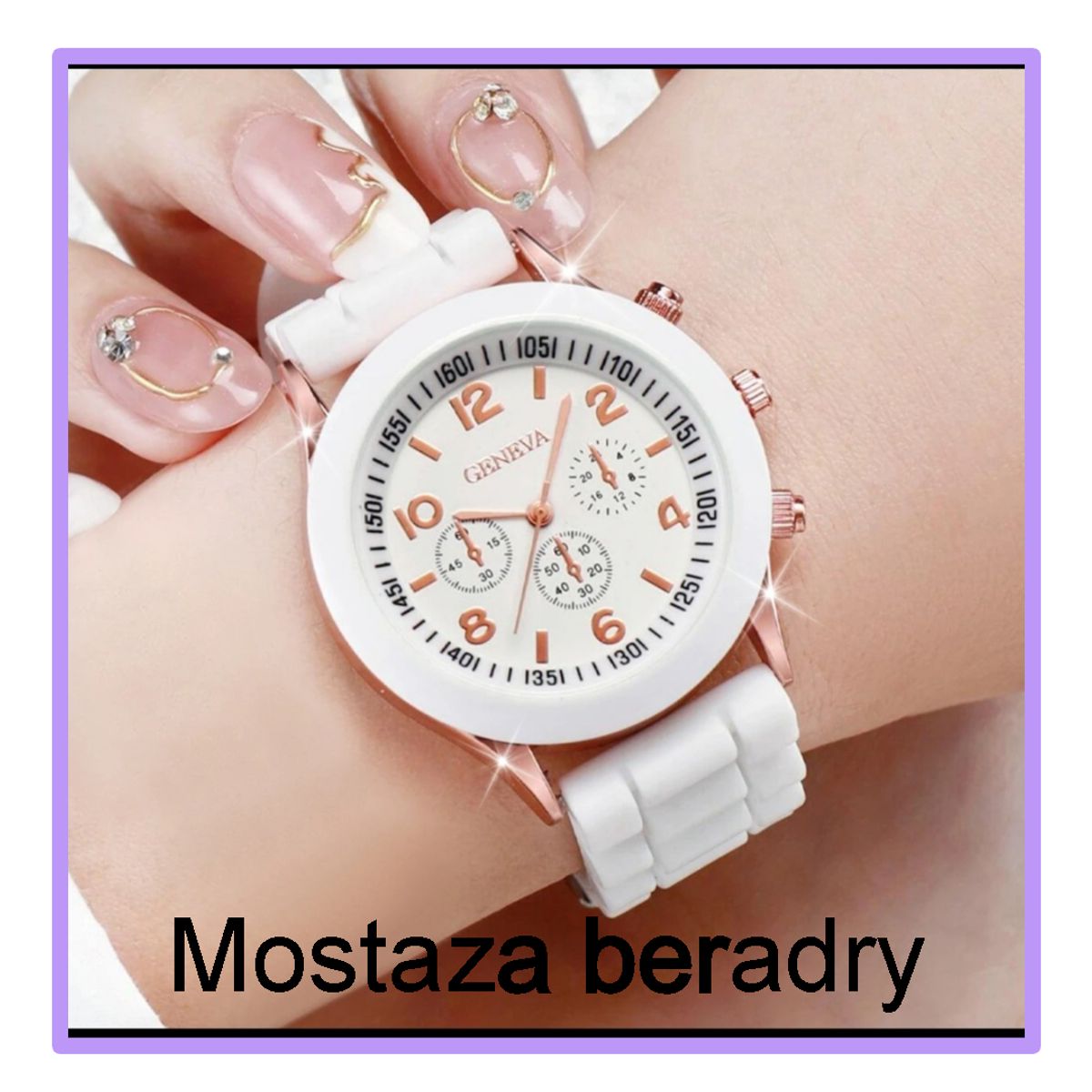 GENERICO - HERMOSO RELOJ CUARZO BLANCO  PULCERA DE SILICONA