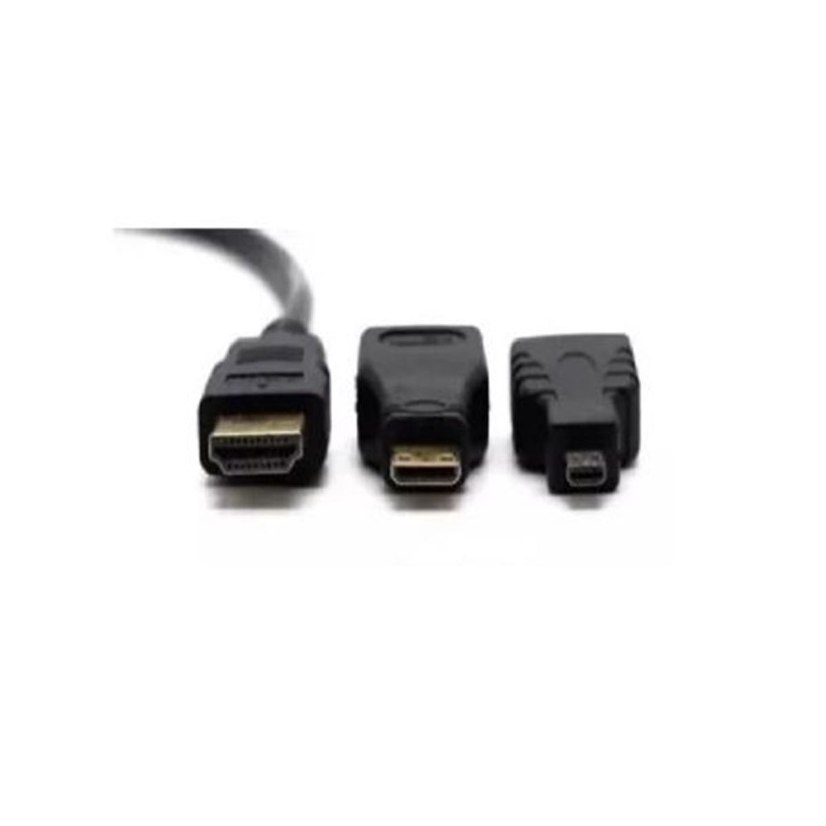GENERICO - Cable Hdmi a Hdmi 3 en 1 Mini Hdmi Micro Hdmi-Negro