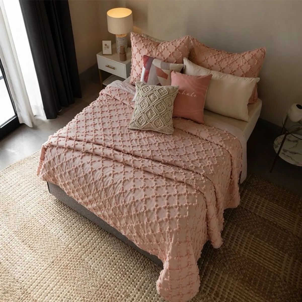 VIANNEY - Vianney Edredón Nuut Peony King Size Rosa Palo