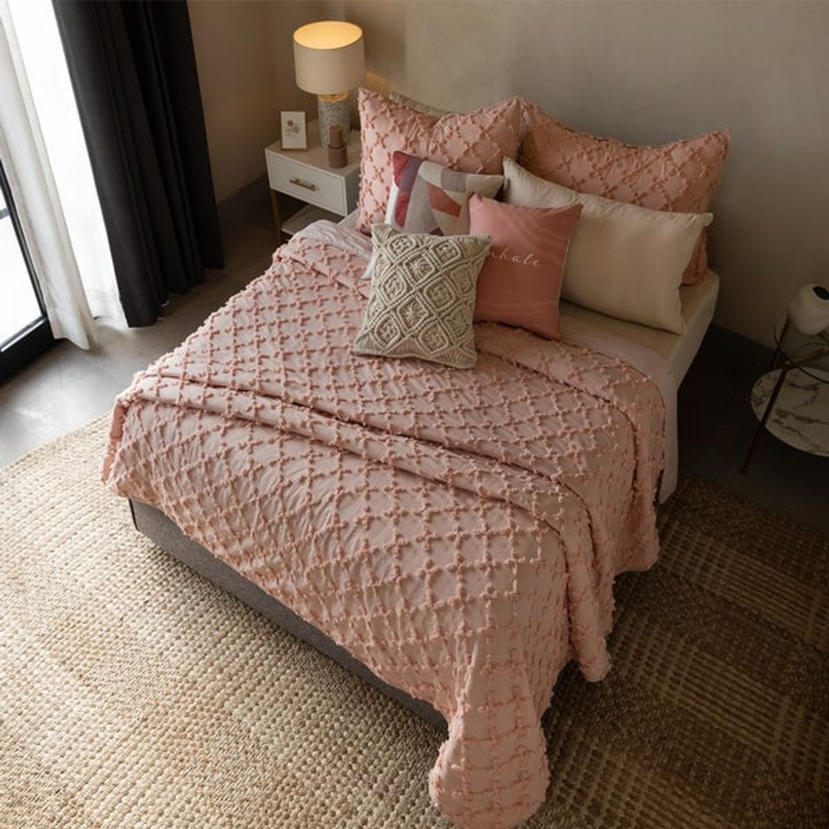 VIANNEY - Vianney Edredón Nuut Peony King Size Rosa Palo