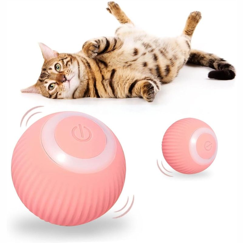 GENERICO - Pelota Bola Inteligente ROSA Para Gatos Perros Recargable