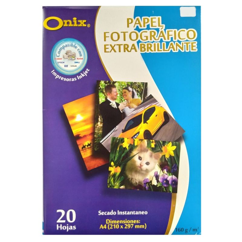 ONIX - Papel Fotográfico A4 160 Gr X 20 Unid Onix