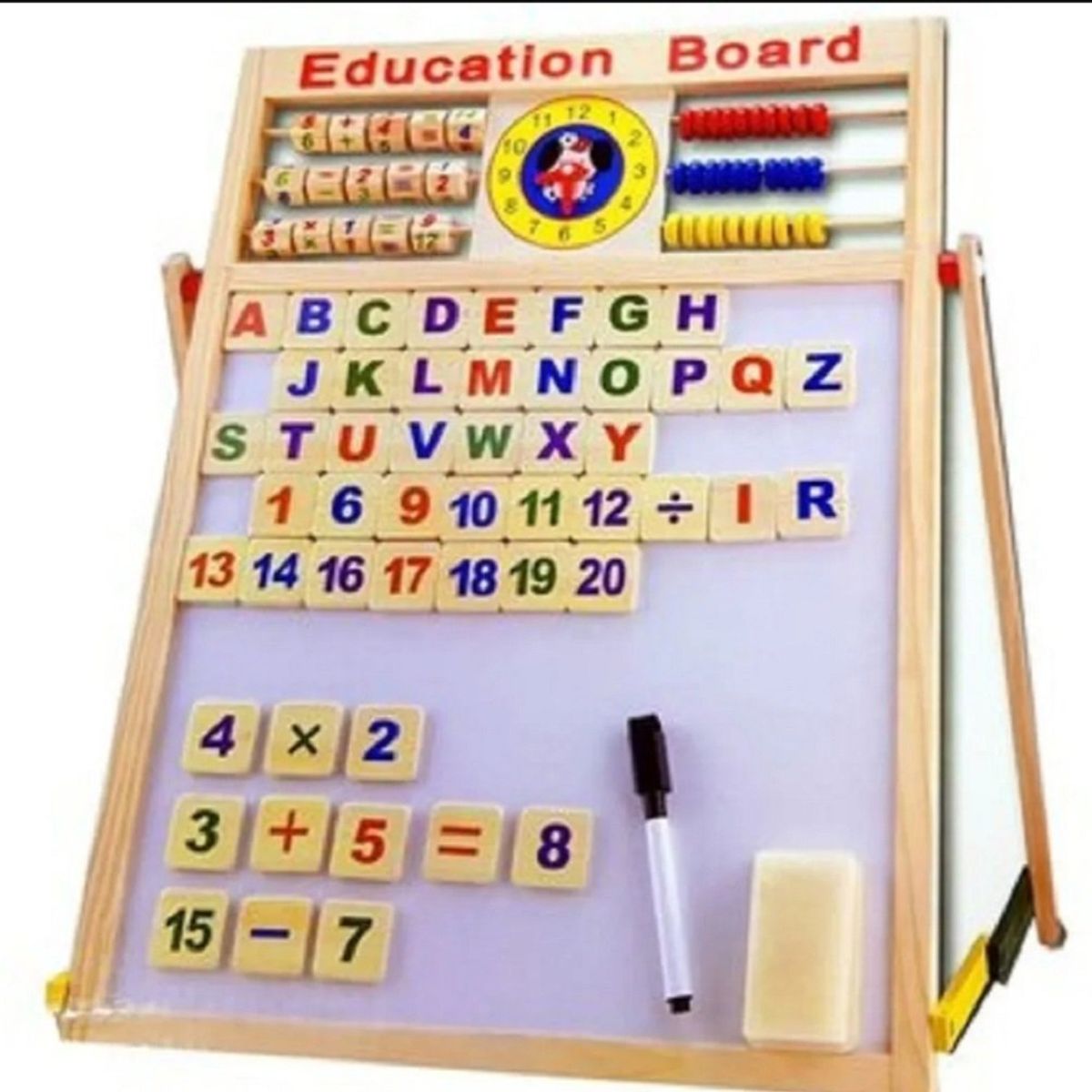 GENERICO - Tablero Didactico 2 En1 Doble Cara Fichas Magneticas