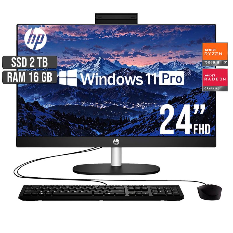 HP - TODO EN UNO HP 245 AMD RYZEN 7-7730U SSD 2TB RAM 16GB LED 24 FHD W11 PRO