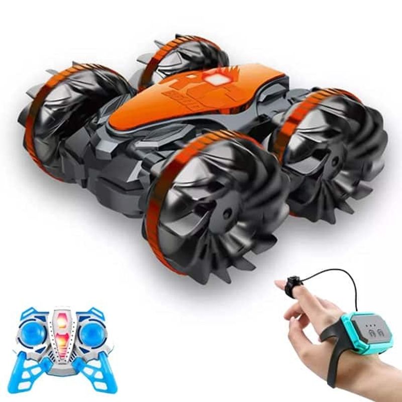 GENERICO - CARRO CONTROL REMOTO MINI ANFIBIO SENSOR NARANJA