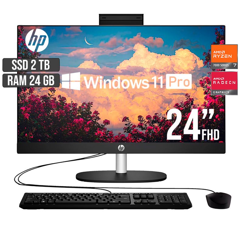 HP - TODO EN UNO HP 245 AMD RYZEN 7-7730U SSD 2TB RAM 24GB LED 24 FHD W11 PRO