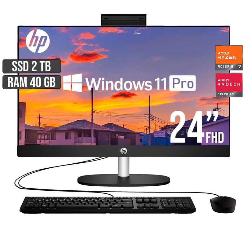HP - TODO EN UNO HP 245 AMD RYZEN 7-7730U SSD 2TB RAM 40GB LED 24 FHD W11 PRO