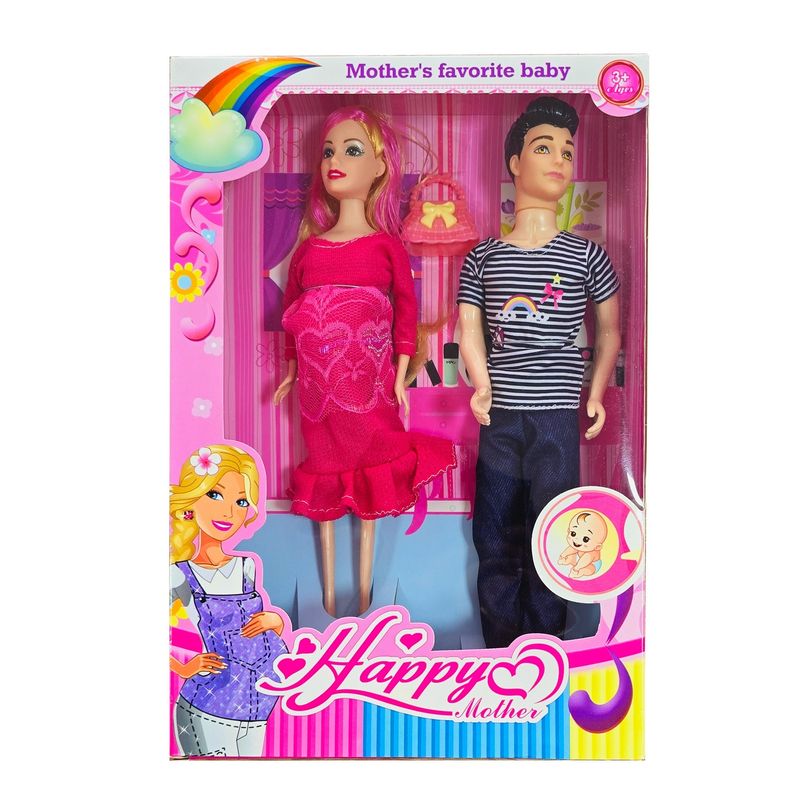GENERICO - Muñeca Madre Mama Muñeco Vestido Pareja Juguetes Niñas