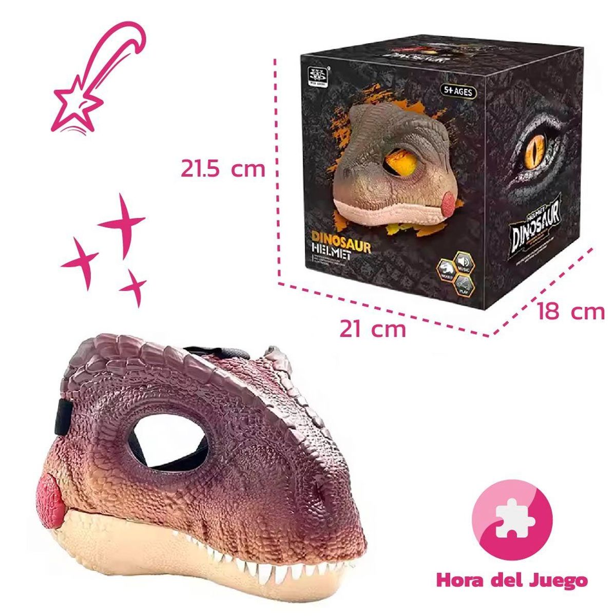ENFANTASY - Máscara Dinosaurio Gigantosaurio Realista Movimiento Sonido
