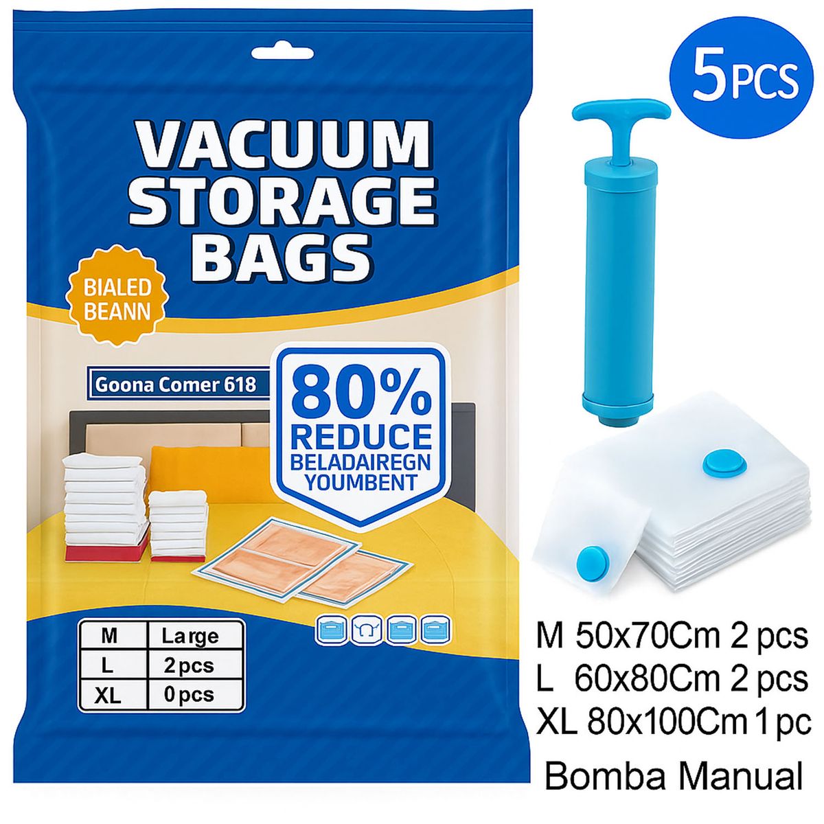 ONE PIXEL - Bolsas De Almacenamiento Al Vacio 5 Bolsas One Pixel