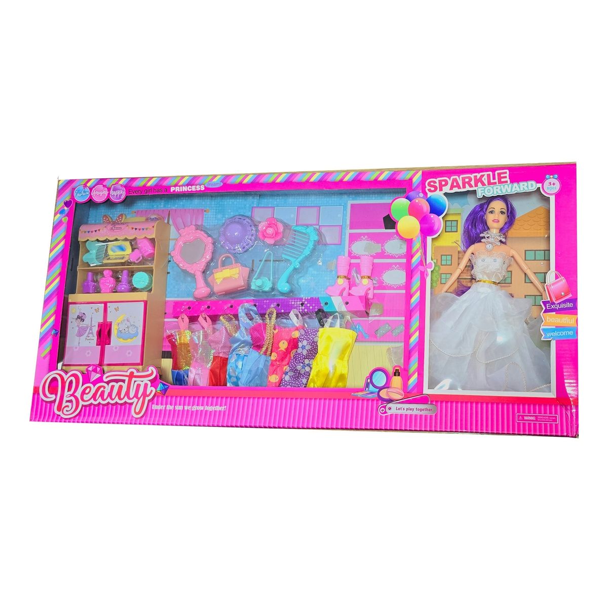 GENERICO - Muñeca Vestido Accesorios Tocador Vestidos Botas Juguete