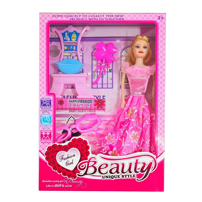 GENERICO - Muñeca Vestido Elegante Tocador Baño Juguetes Niñas