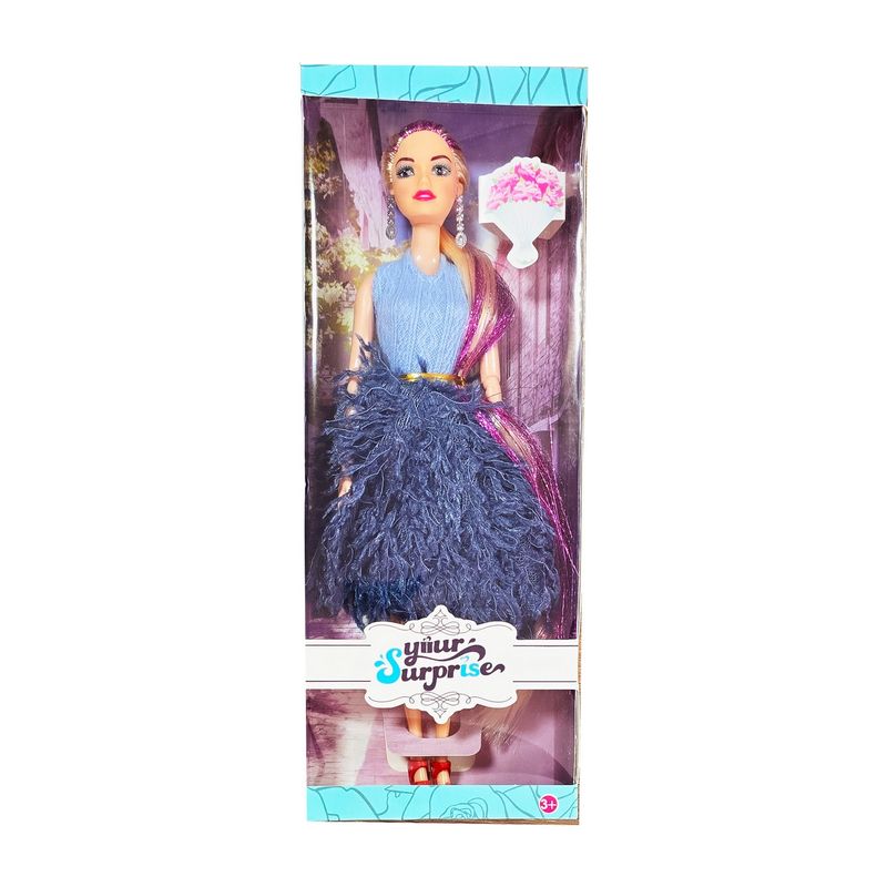 GENERICO - Muñeca Vestido Flecos Multicolor Juguete Niñas