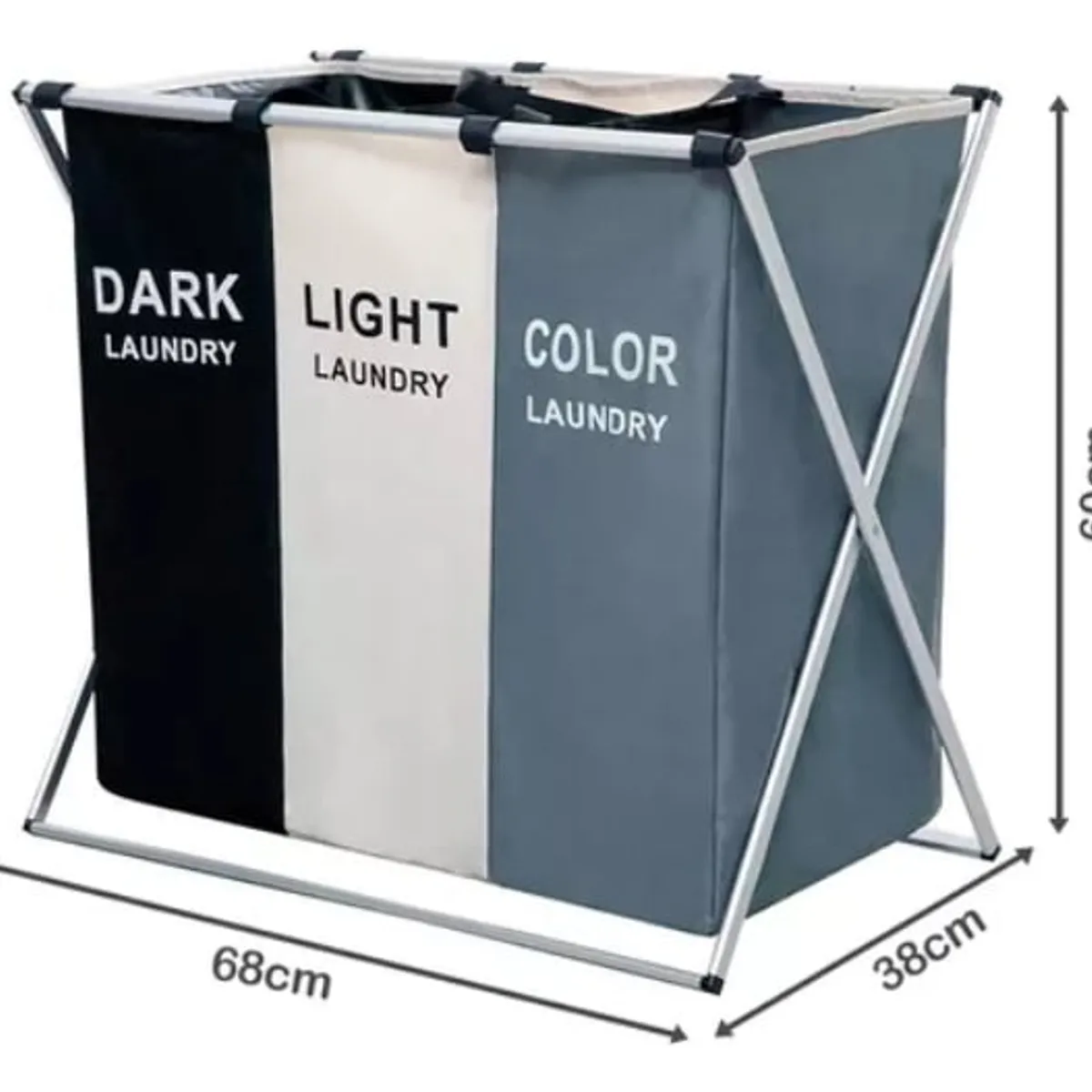 GENERICO - Organizador de cestas de lavandería plegable con 3 separadores