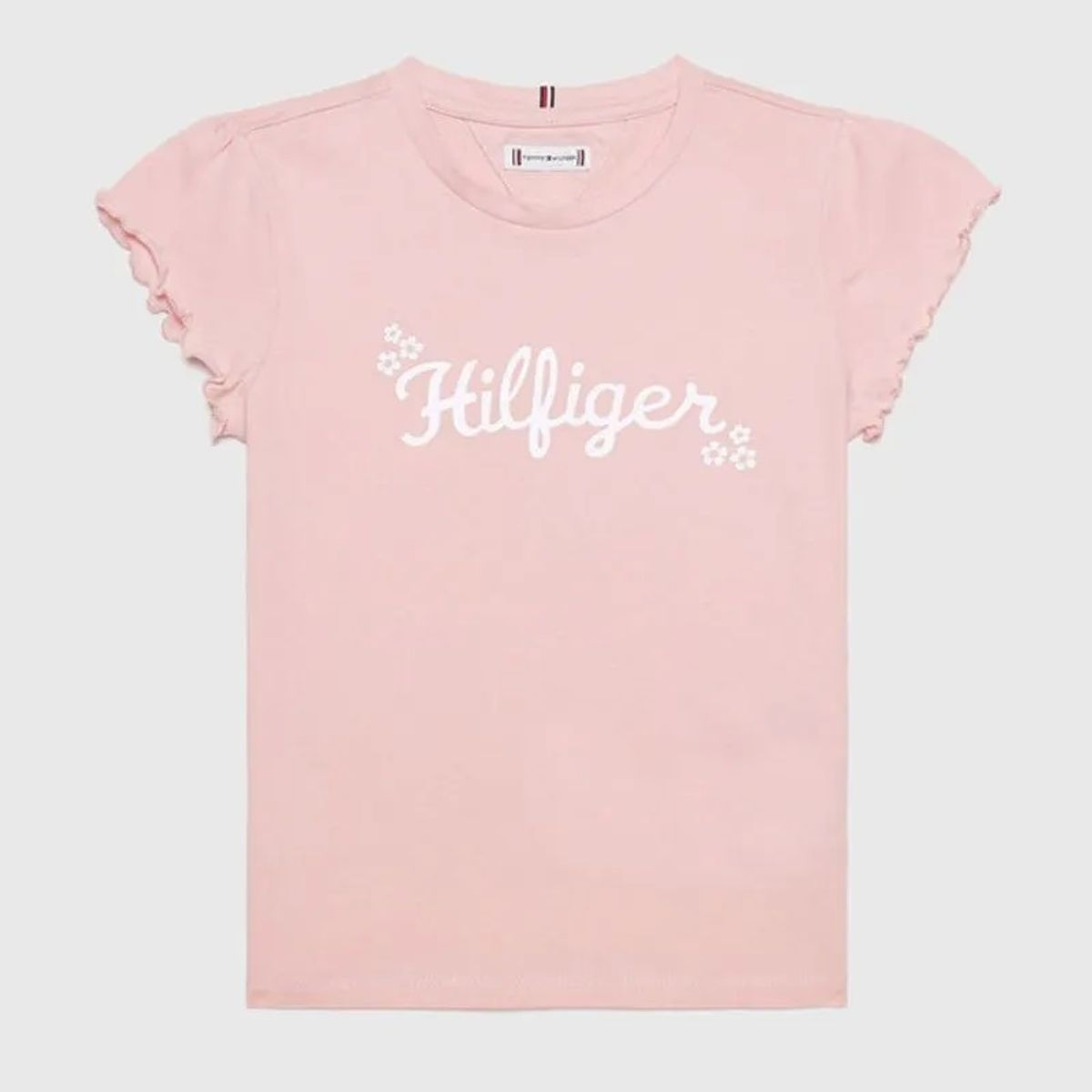 TOMMY HILFIGER - Camiseta Niña Rosada Con Logo Floral Tommy Hilfiger