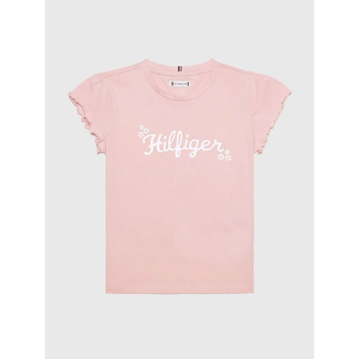 TOMMY HILFIGER - Camiseta Niña Rosada Con Logo Floral Tommy Hilfiger