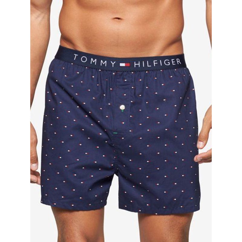 TOMMY HILFIGER - Boxer Suelto azul con diseño de microbanderas Tommy Hilfiger