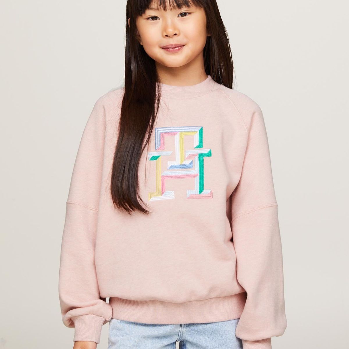 TOMMY HILFIGER - Saco rosa monogram de corte regular Para Niña Tommy Hilfiger